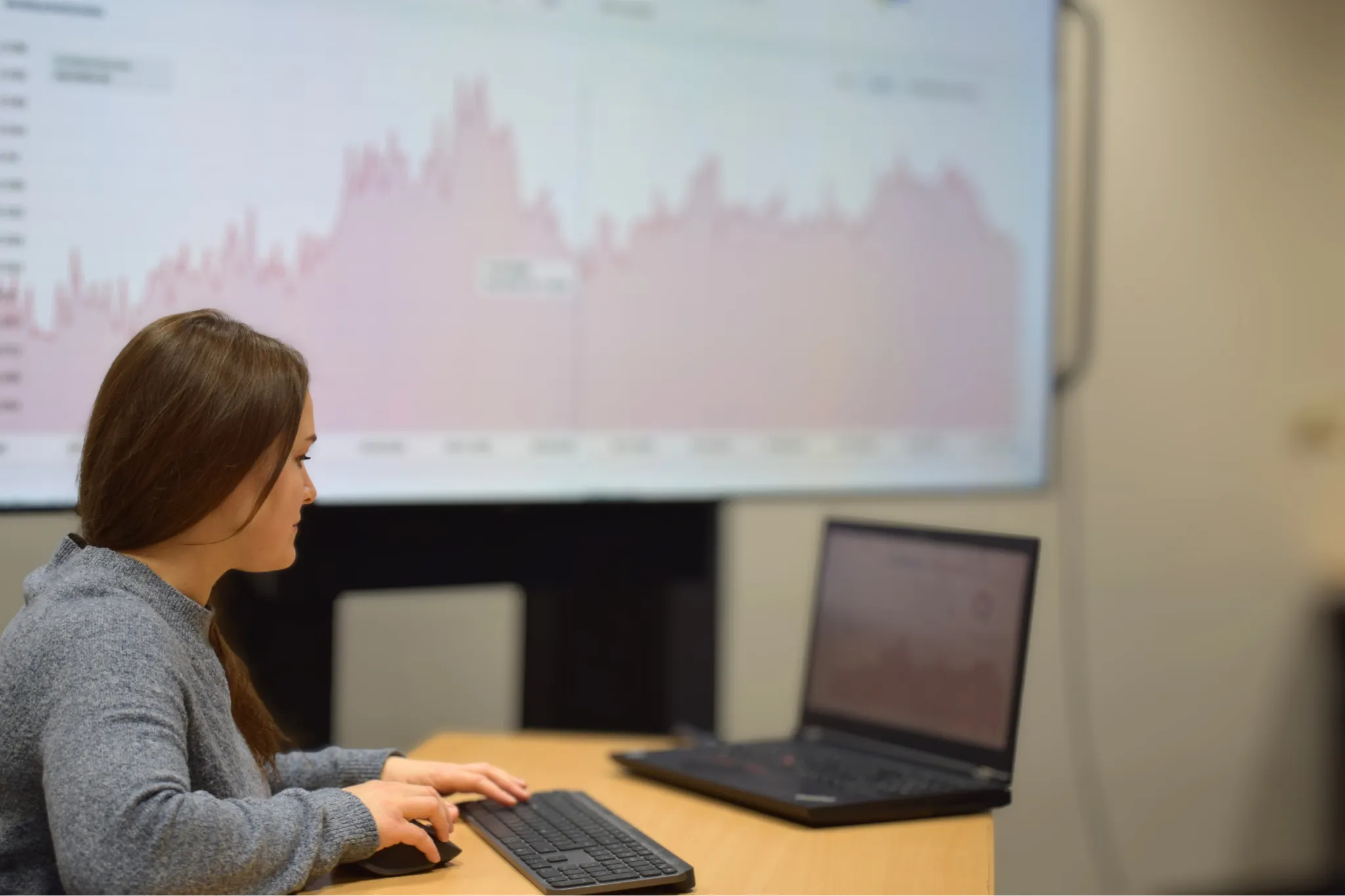 Ansicht einer detaillierten Datenanalyse am Monitor zur Steigerung der digitalen Sichtbarkeit.